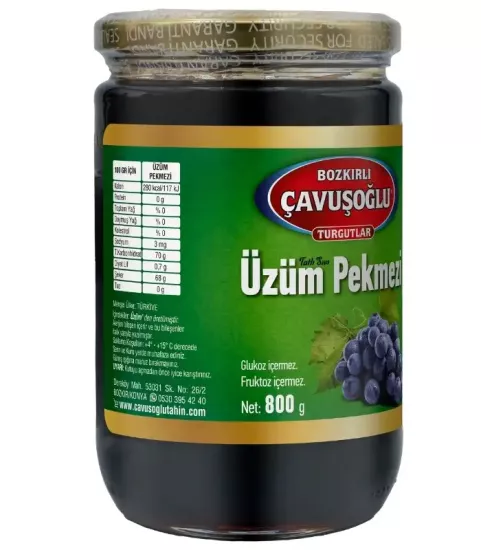 Çavuşoğlu Üzüm Pekmezi Cam Kavanoz 800g